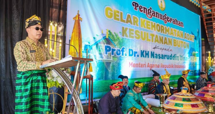 Menag RI Terima Gelar Kehormatan Mia Ogena I Sara Agama, Gubernur Apresiasi Lembaga Kesultanan Buton