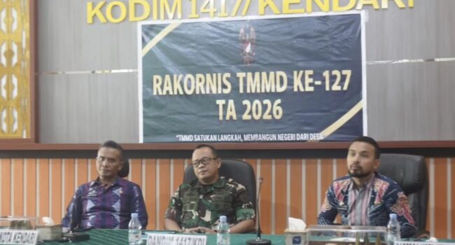 Pemkot Kendari Ikuti Rakornis TMMD ke-127 TA 2026 Bersama Kodim 1417