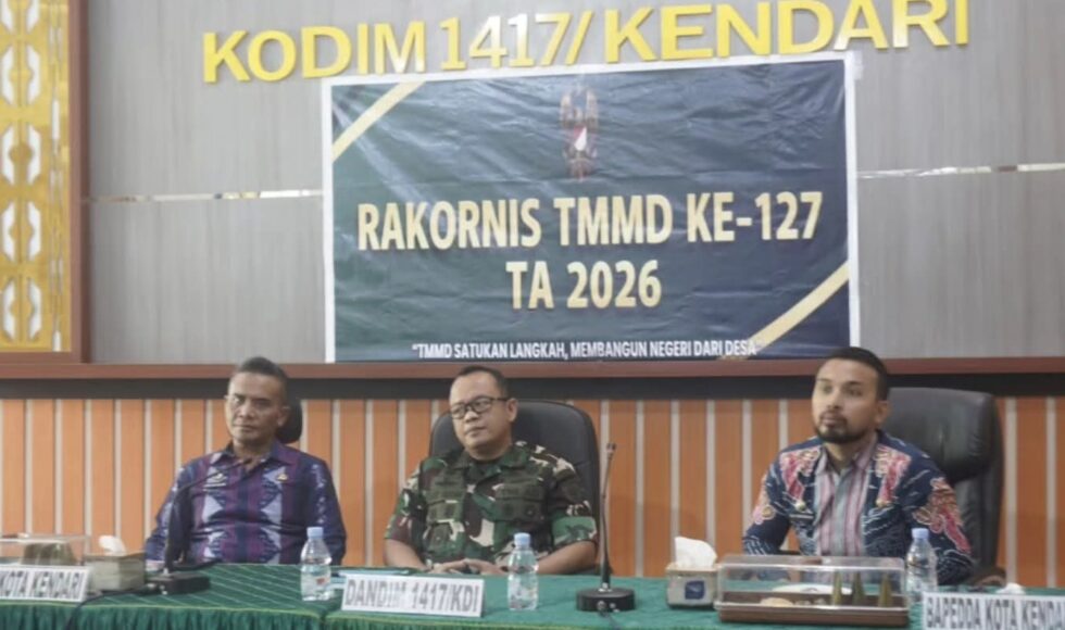 Pemkot Kendari Ikuti Rakornis TMMD ke-127 TA 2026 Bersama Kodim 1417