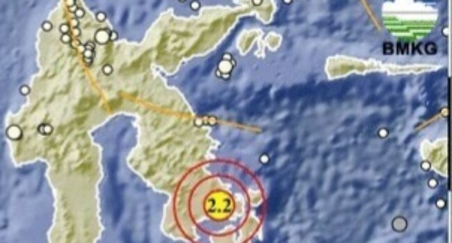 Gempa Magnitudo 2,2 Guncang Konawe Selatan, Pusat Getaran Berada di Darat