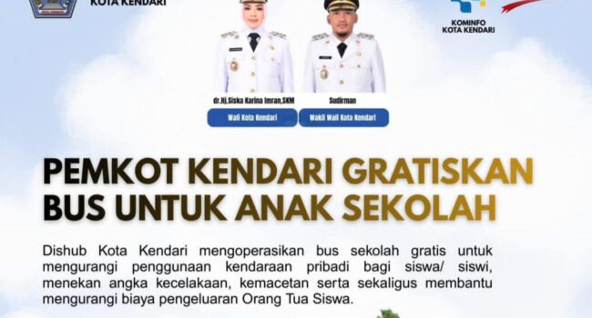 Ringankan Beban Orang Tua, Pemkot Kendari Luncurkan Layanan Bus Sekolah Gratis