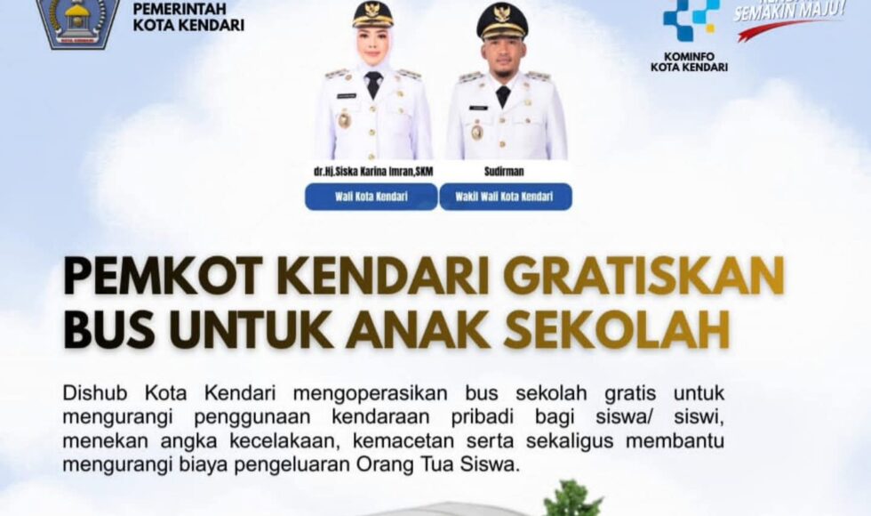 Ringankan Beban Orang Tua, Pemkot Kendari Luncurkan Layanan Bus Sekolah Gratis