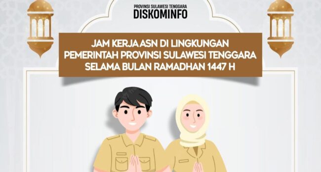 Pemprov Sultra Sesuaikan Jam Kerja ASN Selama Ramadan, Pelayanan Publik Dipastikan Tetap Optimal